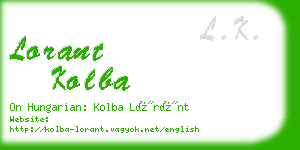 lorant kolba business card